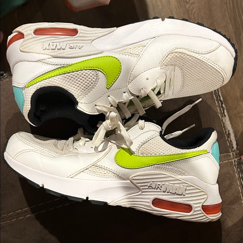 Nike women’s Sneakers White with Lime and Orange Accents